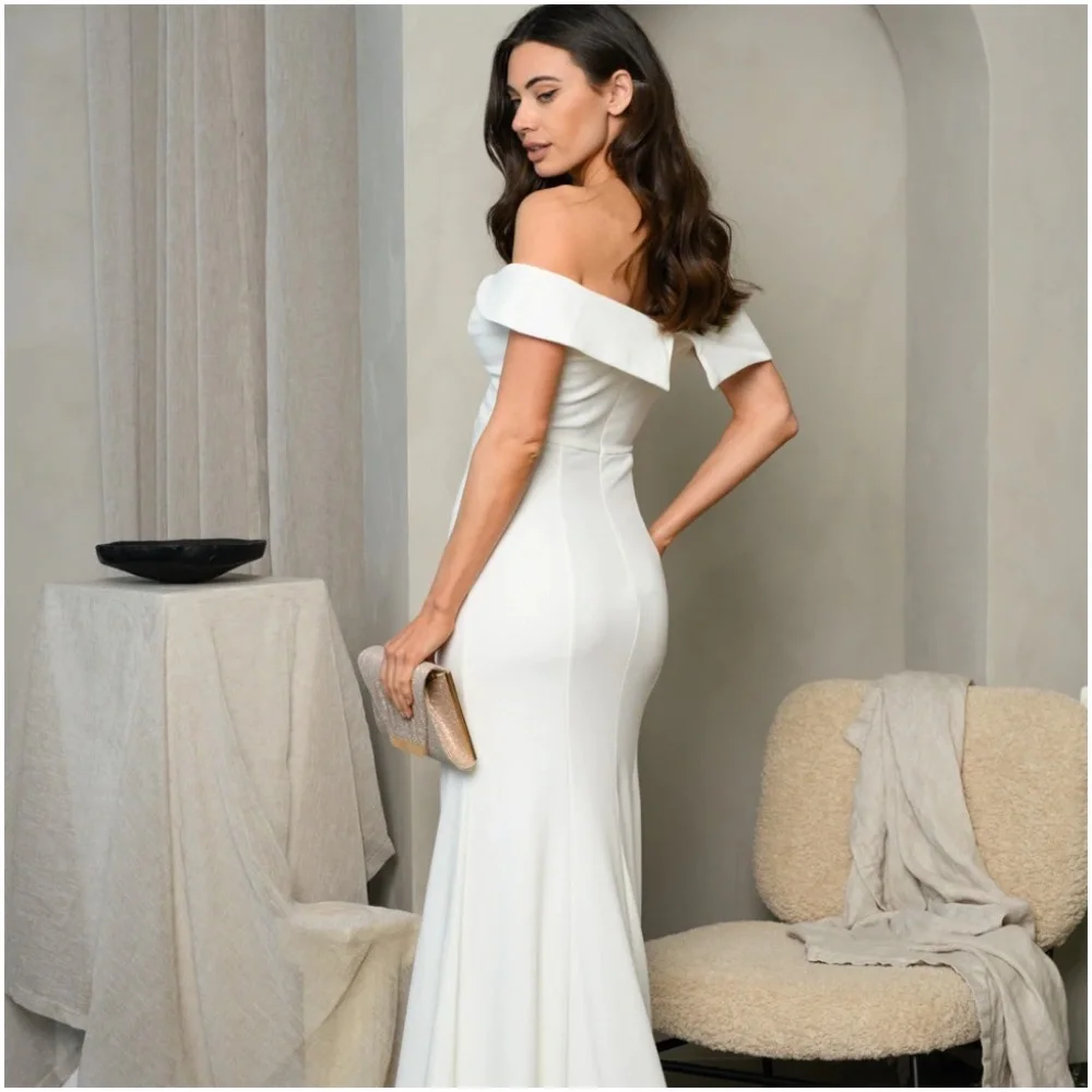 OFF SHOULDER V-NECK BODYCON MAXI DRESS - Picture 4 of 4